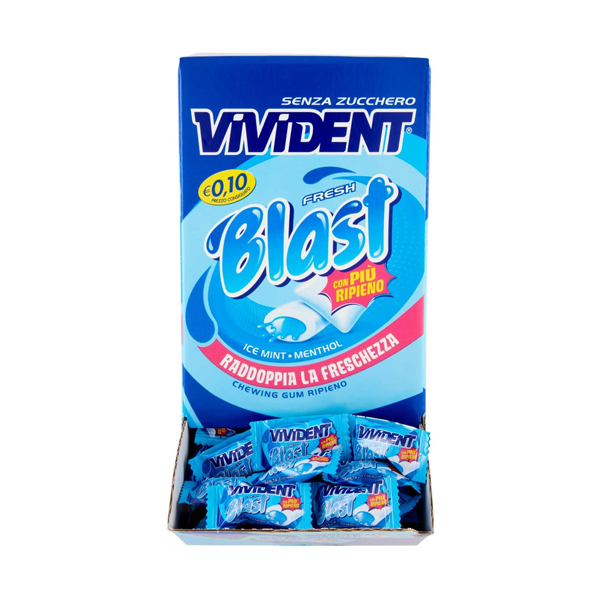 Vivident Fresh Blast Gomme da Masticare Senza Zucchero, Chewing Gum Gusto  Menta, Confezione da 200 Gomme - Global Dream Italia